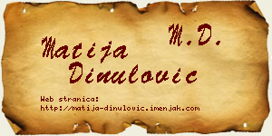 Matija Dinulović vizit kartica